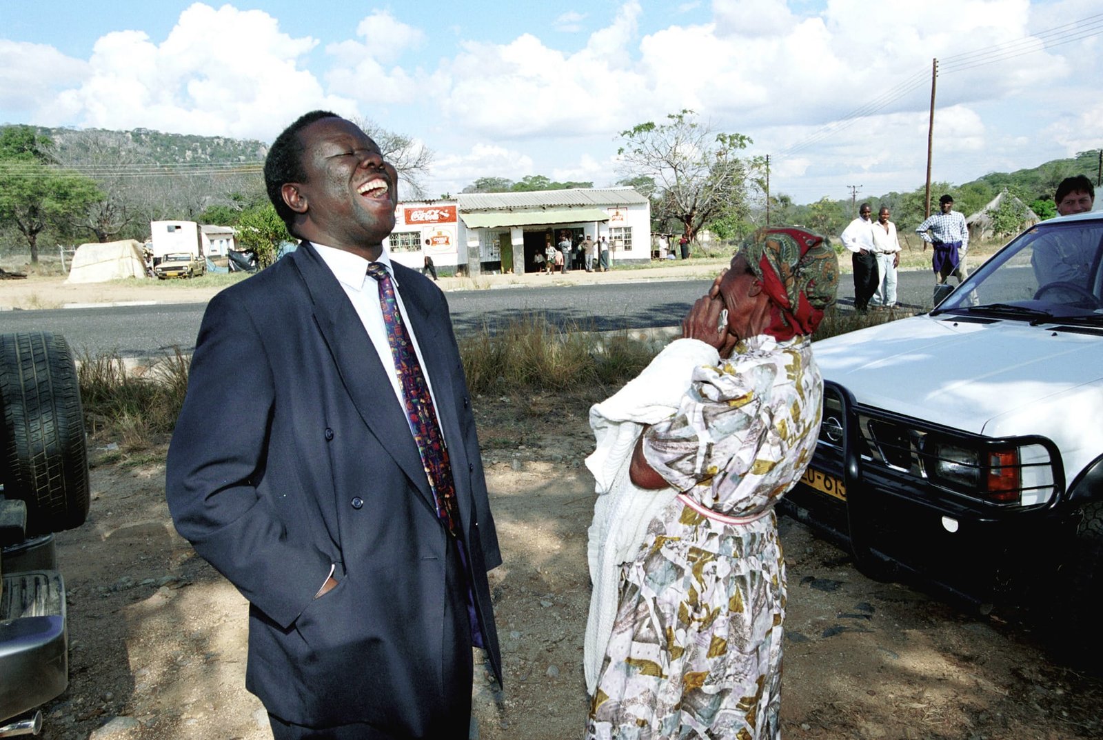 Tsvangirai on his way to vote in parliamentary elections in June 2000. Photograph: Per-Anders Pettersson/Getty Images