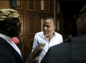 Report Focus News - Nnamdi Kanu at the federal high court in Abuja on January 20, 2016